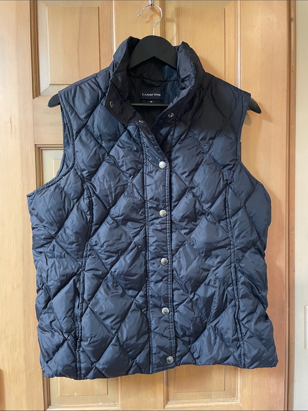 Lands' End Navy Quilted Puffer Vest